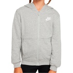 Nike Детски суичър Nike Kid's NSW Club FT Hooded Full ZIP L/S LBR Zip-up hoodie - Dark Grey Heather / Base Grey / White (003-3737-0312)