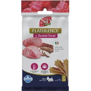 Farmina N&D Quinoa Flatulence Dental Care Treat With Lamb and Yucca Mini - Дентални стикове за кучета от дребни породи с агнешко, киноа и юка - 60 гр, Италия - KND0006001