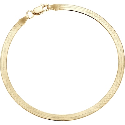 Olivie Stříbrný plochý 19cm náramek GOLD 9511