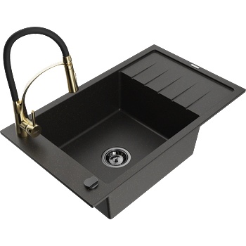 Mexen Elias гранитна кухненска мивка с 1 басейн с отцедник и кухненски (6511-75-73450-57-B)