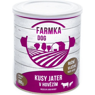 Sokol Falco Farmka Dog kusy jater v hovězím 8 x 800 g