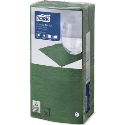 Tork ubrousky papírové 2V koktejlový zelená 24x24cm