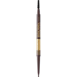 Eveline Cosmetics Micro Precise водоустойчив молив за вежди с четка 2 в 1 цвят 03 Dark Brown 4 гр