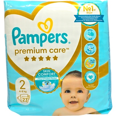 Pampers бебешки пелени, номер 2, 4-8кг, 23 броя