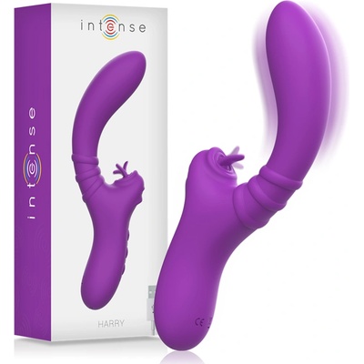 Intense Harry Vibrator Flexible with Purple Tongue Purple