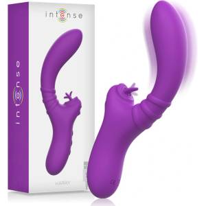 Intense Harry Vibrator Flexible with Purple Tongue Purple