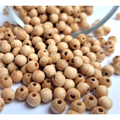 Detoa dřevěné korálky přírodní nelakované 6 mm 10 ks – Zboží Mobilmania