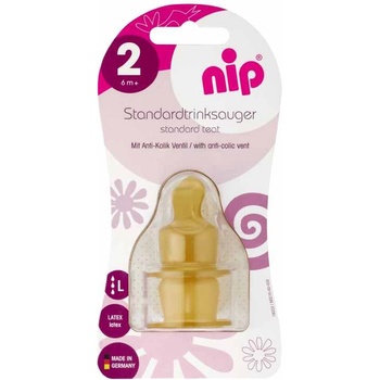 Image 1 of NIP Каучукови биберони NIP - Anti-colic vent, flow L, 6 м+, 2 броя (4000821330092)