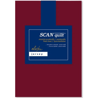 SCANquilt napínací prostěradlo JERSEY ELASTIC LYCRA vínové 90x200x30