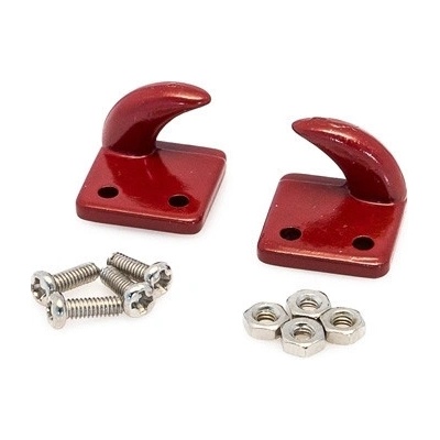 HOBBYTECH Odtahový kovový hák pravý a levý červený 1 pár HT-SU1801015