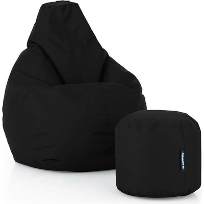 SakyPaky sedací set Hruška s taburetem černá