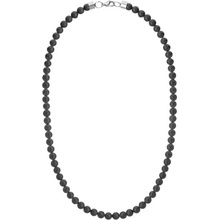 Manoki Pánský korálkový náhrdelník onyx, chirurgická ocel X-WA856SB/70 černá