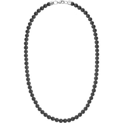 Manoki Pánský korálkový náhrdelník onyx, chirurgická ocel X-WA856SB/70 černá
