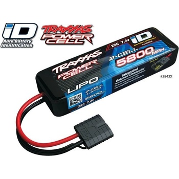 Traxxas Батерия Траксас 2 клетки Traxxas Power Cell LiPo 5800mAh 7.4V 2S 25C , all models ID, TRX2843X (TRX2843X)