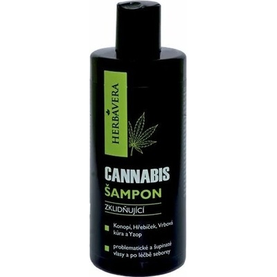 Herbavera Cannabis upokojujúci šampón na vlasy s konope, klinčekom, vrbovou kôrou a yzopom 300 ml
