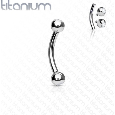 Šperky4U piercing banánek vnitřní závit zirkon titan TIT1011-12123