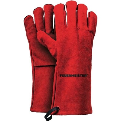 Feuermeister BBQ Premium Kožené grilovacie rukavice červené