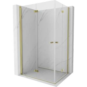 Mexen Mist-F Duo сгъваема душ кабина лява 110 x 75 см, прозрачна, златна - 8A6-110L-075P-50-00 (8A6-110L-075P-50-00)