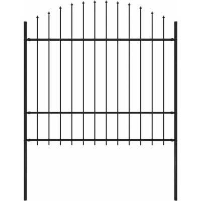 ZBXL Zahradní plot s hroty ocel (1,5–1,75) x 1,7 m černý