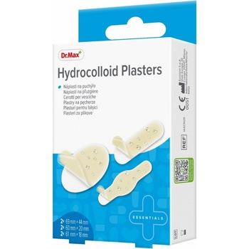 Dr. Max Hydrocolloid Plasters 3 velikosti náplasti na puchýře 6 ks