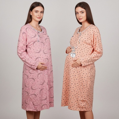 Комплект 2 броя макси нощници за бременност и кърмене