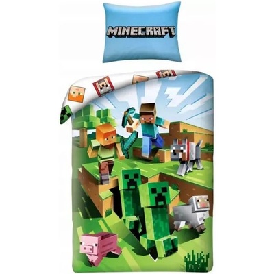 Halantex Minecraft: Двуделен комплект спално бельо - 140 x 200 см (MNC-129BL)