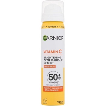 Garnier Vitamin C Brightening Over Make-Up UV Mist SPF50+ dlhotrvajúca rozjasňujúca opaľovacia h ml a na tvár 75 ml