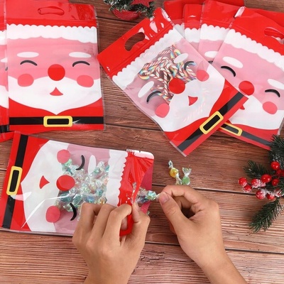 žiadna značka Vianočné darčekové tašky Vianočné tašky na maškrty s nálepkami Vrecká na cukríky 24x13x8cm