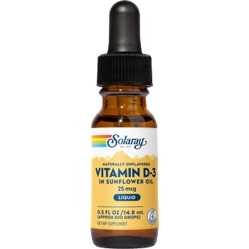 SOLARAY Течен витамин d3, органично масло - 14 мл