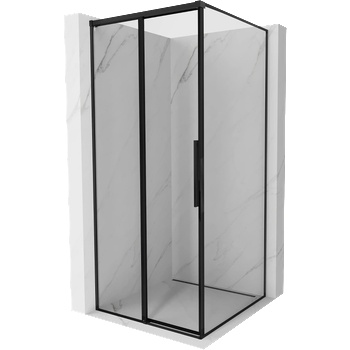 Mexen Rox плъзгаща се душ кабина лява 120 x 120 см, черна рамка, черна - 8C2-120-120-70-70-L (8C2-120-120-70-70-L)