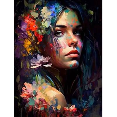 Norimpex - Puzzle Diamant painting: Color image of a woman 30x40cm - 1 - 39 piese