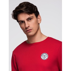 Ombre Clothing Мъжки суитшърт с кръгло деколте и апликация - червен V1 B1713 Ombre Clothing Ombre Clothing | Cherven | МЪЖЕ | S