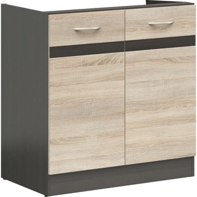 spodní dřezová skříňka Junona DK2D/80/82 wenge / dub sonoma BRW – Hledejceny.cz