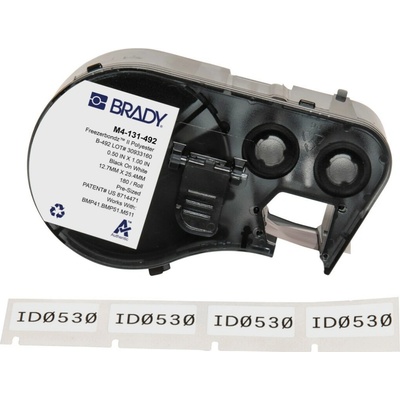Brady M4-131-492 / 170780, 25.40 mm, Polyester, čierna tlač / biely podklad
