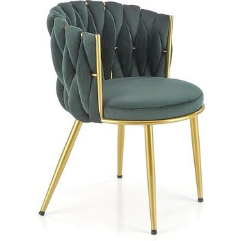 Halmar Трапезен стол k517 тъмнозелен / златист