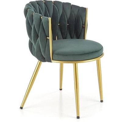 Halmar Трапезен стол k517 тъмнозелен / златист