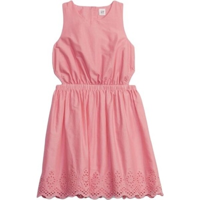 GAP Cut Out Eyelet dievčenské šaty ružová