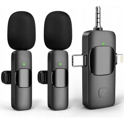 Mini Bezdrôtový Klopový Mikrofón USB C 2ks + prijímač