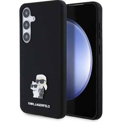 Karl Lagerfeld Silicone Samsung Galaxy S24 Plus Karl&Choupette kovový odznak KLHCS24MSMHKCNPK
