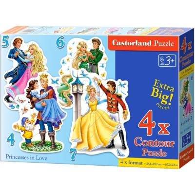 Castorland - Puzzle 4v1 Princesses in Love - 1 - 39 piese