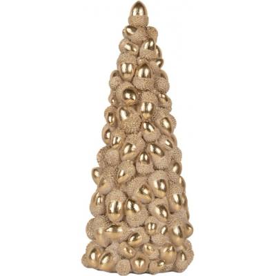 Clayre & Eef Hnědá plastová vánoční dekorace stromeček – 13x31 cm