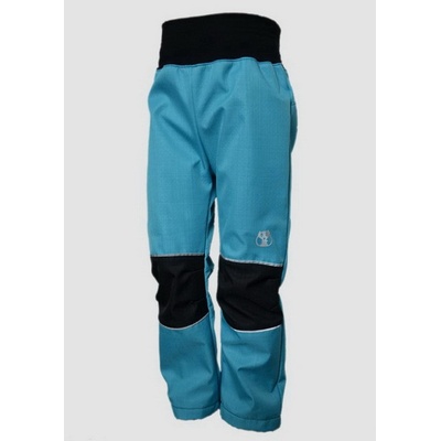 Letní softshellové kalhoty tyrkysovo černé