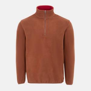 Donnay Мъжко поларено яке Donnay Quarter Zip Fleece Jacket Mens - Brown