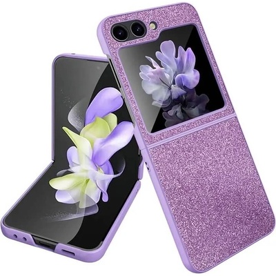 GKK Калъф с Изящна Декорация за Samsung Z Flip 5, Bling Case, Лилав (5906601497274)