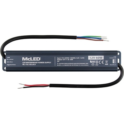 MCLED Napaječ LED 60W 12VDC/5A IP67 ML-732.105.39.0 ML-732.105.39.0