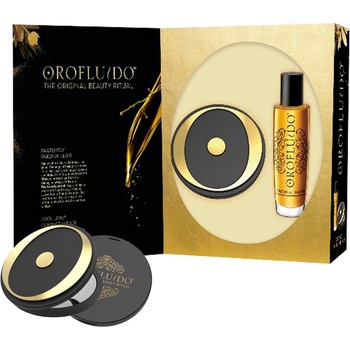 Revlon Комплект Revlon: Orofluido масло за коса за хидратиране/разплитане и блясък 100 ml + компактно огледало черно