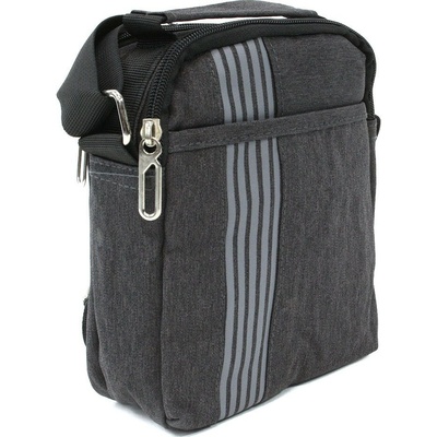 Tmavosivá menšia pánska praktická zipsová crossbody taška Erick