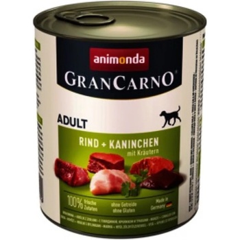 Animonda Gran Carno Adult -Консервирана храна за израснали кучета с говеждо и патешки сърца, 2 броя х 800 гр