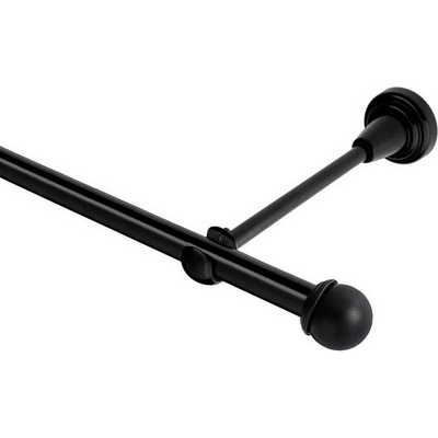 OK-GarnýžeCZ Garnýž kovová jednořadá 19mm Todi černá 320 cm do stěny / na tunýlek - bez kroužků