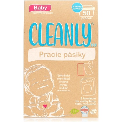 Cleanly Eco BABY Pracie pásiky s lanolínom na 50 PD, s lanolínom